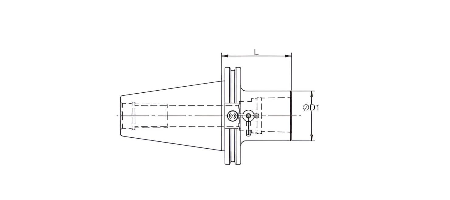 Polygonal Taper BT40 X T5 Front Clamping Extension Adaptor Dia 50 L 90 (Compatible with Capto® Style C3)